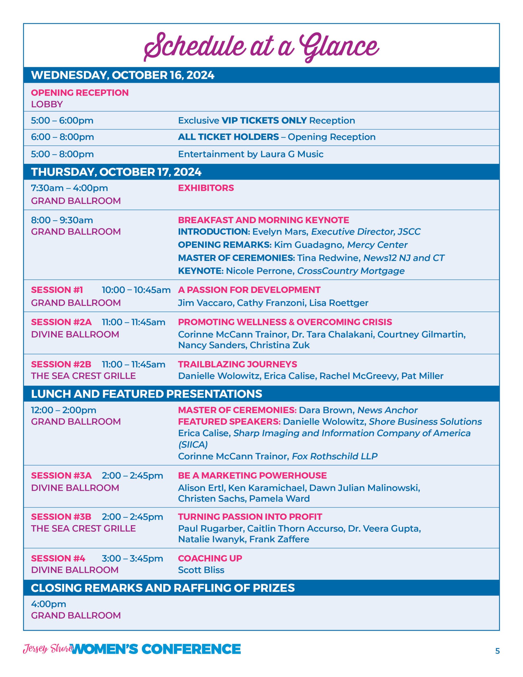 JSCC Women's Conference Schedule 2024