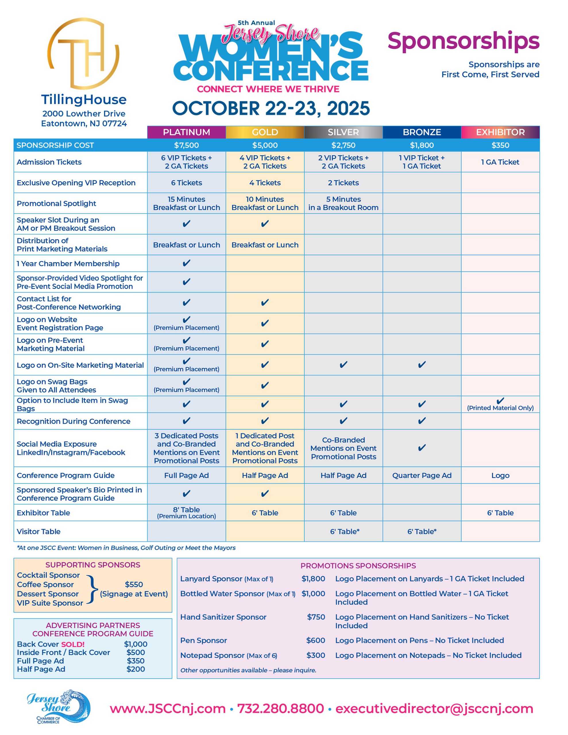 JSCC Women's Conference Sponsorships